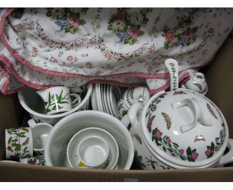 Portmeirion 'Botanic Garden' Soup Tureen, ladle, teapot, coffee pot (dam), jardinieres, other tableware.