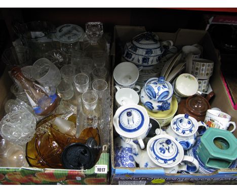 Quantity of Glassware, Midwinter tableware, ceramics:- Two Boxes