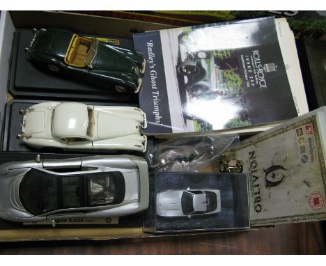 Three Burago and Shell Model Jaguars, Fabbri 007 A View to a Kill and Opel Coupe, Rolls Royce Enthusiasts Club Bulletins, D.V
