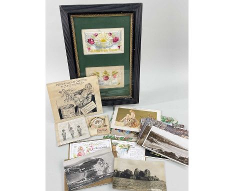 GROUP OF VINTAGE POSTCARDS &amp; GREETING CARDS including set of Ypres in ruins, 'Snapshot of Freshwater IOW' (Isle of Wight)
