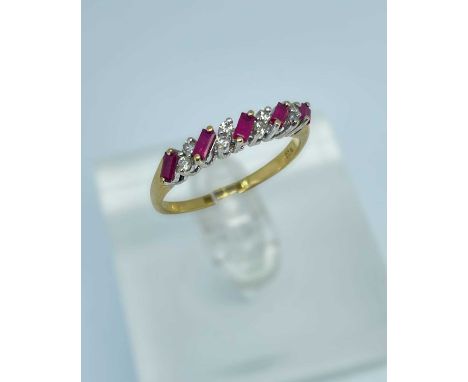 18CT GOLD RUBY & DIAMOND RING, ring size P, 2.7gmsProvenance: private collection Bridgend County Borough, consigned via our C