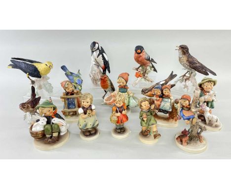ASSORTED GOEBEL BIRD &amp; CHILD FIGURES, including 8 birds and 9 children (17)