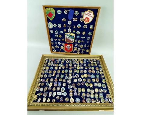 LARGE COLLECTION LAWN BOWLS ENAMEL BADGES, worldwide and UK examples including USA (approx 180)