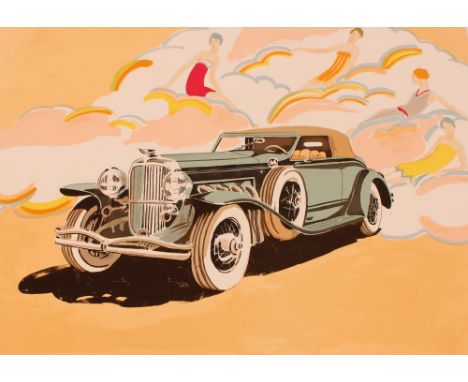 Daniel Lebier, thirteen lithographs, signed and numbered "Homage to the Automobile"