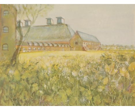 K Ohster, study of Snape Maltings, signed watercolour, dated 1982, 38cm x 50cm 