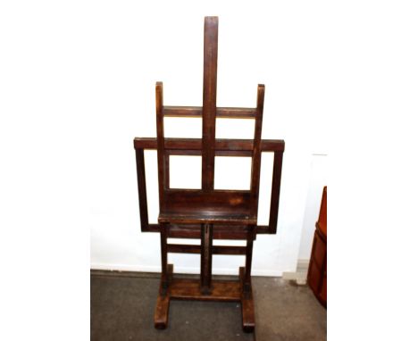 A late 19th / early 20th Century artists easel by Lechertier of London , 79cm wide x 166cm high