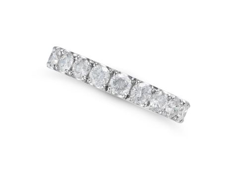 A DIAMOND FULL ETERNITY RING set all around with a row of round brilliant cut diamonds, the diamonds all totalling 3.07 carat