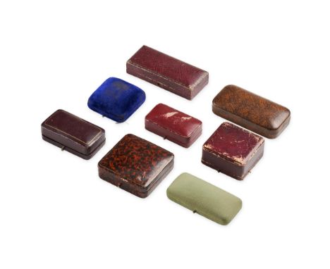 A COLLECTION OF VINTAGE AND ANTIQUE JEWELLERY BOXES comprising eight boxes of various functions.