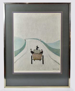 † LAURENCE STEPHEN LOWRY RBA RA (1887-1976); pencil signed limited edition print, 'The Cart', with Fine Art Trade Guild blind