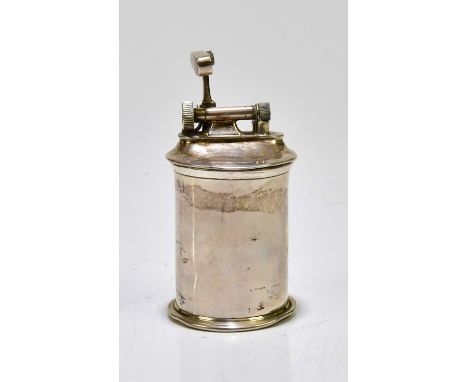 ADIE BROS; a George V hallmarked silver table lighter, Birmingham 1932.Condition Report: Tarnishing throughout, both the top 