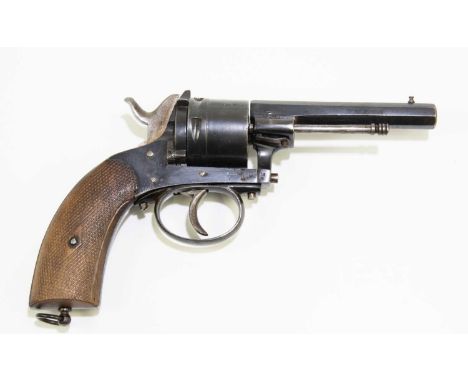 THE GUARDIAN; a deactivated Belgian American Model of 1868 9mm six-shot dual action revolver, with chequered walnut grips, ov