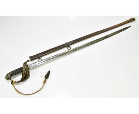 A Victorian infantry officer's sword, by Henry Wilkinson, Pall Mall, in brass field officer's scabbard.Condition Report: Seri