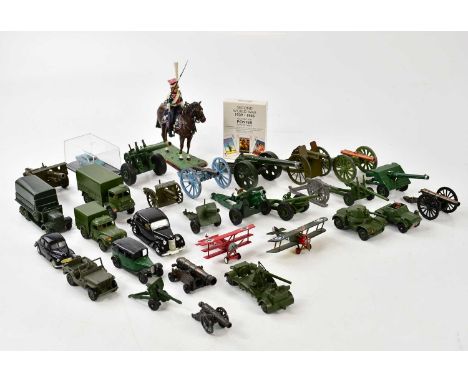KITNEY &amp; CO; a hand painted model of a Polish Lancer, together with an assortment of Britain's model guns and assorted di