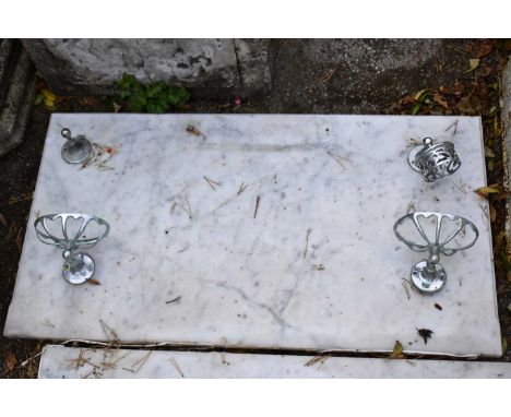 A marble washstand and basin, 85cm x 64cm.