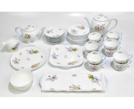 SHELLEY; a forty-seven part tea service in the 'Wildflowers' pattern.