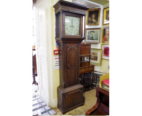 A George III oak eight day longcase clock,&nbsp;the 13in square painted dial inscribed 'J Joyce, Ruthin', 208cm high, with we