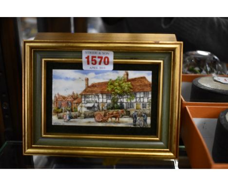 Rita Whitaker,&nbsp;'Albury Corner, Pulborough', signed, enamel on copper, 10.2 x 5.8cm.&nbsp;&nbsp; 
