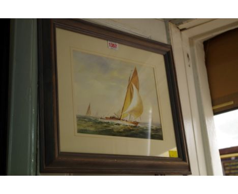Norman Wilkinson,&nbsp;a sailing boat, signed, watercolour, 20 x 25cm.&nbsp; 