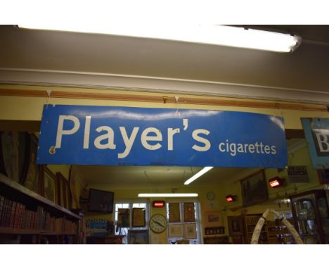A vintage 'Player's Cigarettes' enamel sign,&nbsp;40.5 x 178cm. 