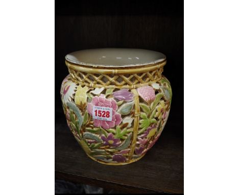 A Zsolnay Pecs double walled jardiniere,&nbsp;20cm high, (s.d.). 