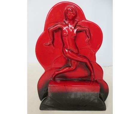 Peggy Davis/ Kevin Francis art deco flatback 'Ruby fusion' colour trial Height 23 cm 
