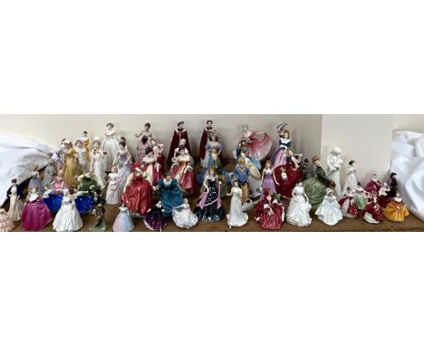 Two Royal Worcester figures in Celebration of the Queen's 80th Birthday together with a large quantity of porcelain figures f