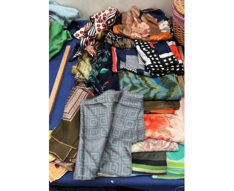 A Pierre Cardin scarf together with a collection of scarves 