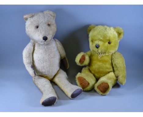 26" VINTAGE MOHAIR TEDDY BEAR and one other