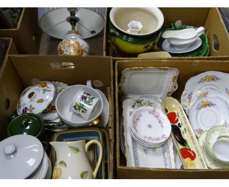 MIXED POTTERY, CHINA and household goods by Portmeirion, Royal Doulton, Noritake and others