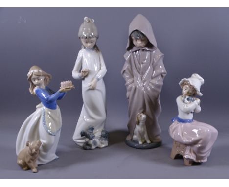 NAO FIGURINES - four figurines of children with their pets