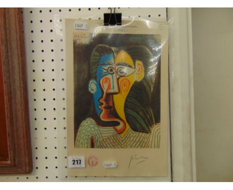 A Picasso gallery print, face of a woman, 1962