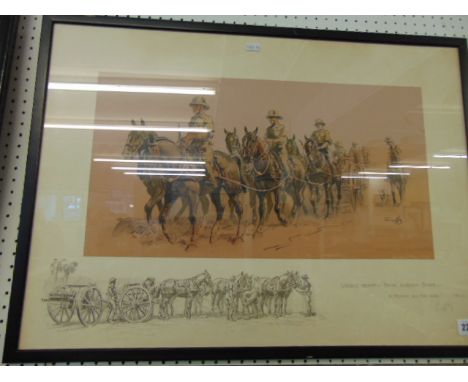 A framed and glazed Etching, Ubique meant, Charles Johnson Payne 'Snaffles'