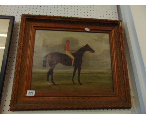 A gilt framed oil on canvas, portrait of 'Sefton', Epson Derby Winner, 1878-79 by Herring a.f