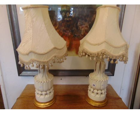 A pair of ceramic lamps
