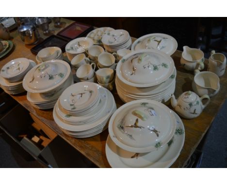 Extensive Royal Doulton Coppice pattern dinner service including tureens, tea set, dinner plates, dessert plates etc