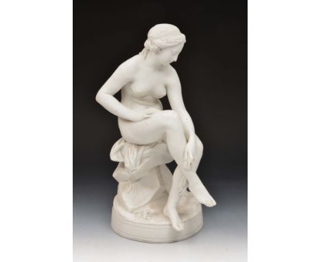 Parian ware model of 'Venus' after Falconet, 43cm