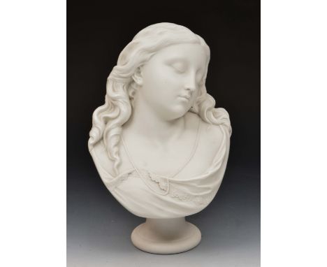 Copeland Crystal Palace Art Union Parian model 'Happy Dream', published 1875, 32cm