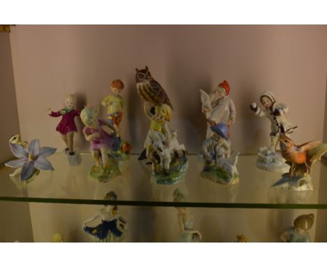 Collection of Worcester to include various figures, seven representing the months modelled by F G Doughty, and three Worceste