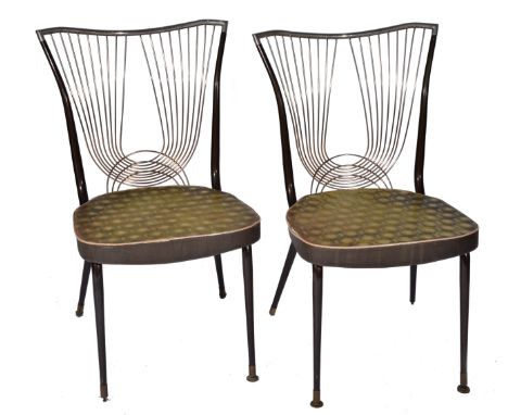 Four 1950's vintage dining chairs with chrome backs