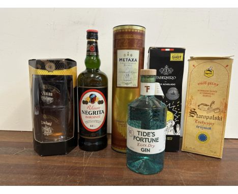 Six mixed spirits to include Tabernero Pisco Acholado, Metaxa Essex dry Gin, NegritaLocation:If there is no condition report 