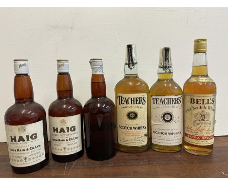 Six bottles of Scotch Whisky to include Teachers, Bells and HaigLocation:If there is no condition report shown, please reques