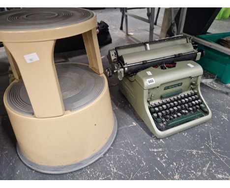 A scullery step stool, and a vintage imperial typewriter.