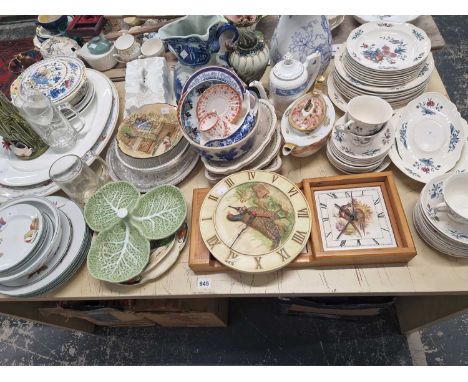 A Wedgwood part tea and dinner service, a blue and white large jug, other chinawares etc.