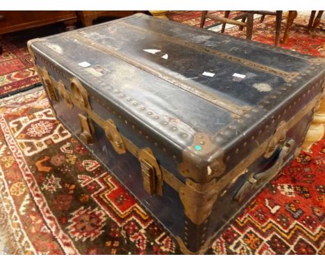 A vintage cabin trunk. 