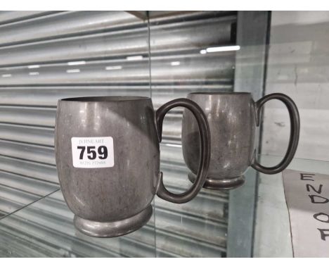 Two Liberty's Tudric pewter mugs