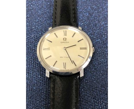 A Gents Omega Deville wristwatch. The stainless steel case diameter 33mm with a manual wound cal. 620 movement. Circa 1969. W