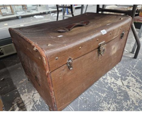 A vintage cabin trunk.