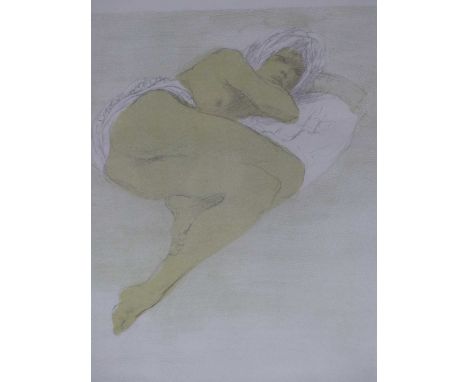 Ralph Brown (1928-2013) ARR, Reclining nude, signed, dated 91 and numbered 14/90 in pencil, lithograph, 29 x 41cm