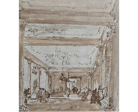 Continental School, two architectural studies, one from the Palazzo Dolfin Manin looking towards the Rialto bridge, the other