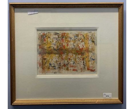 Contemporary School, abstract lithograph, indistinctly signed, dated '84,10x7.5ins, framed and glazed.